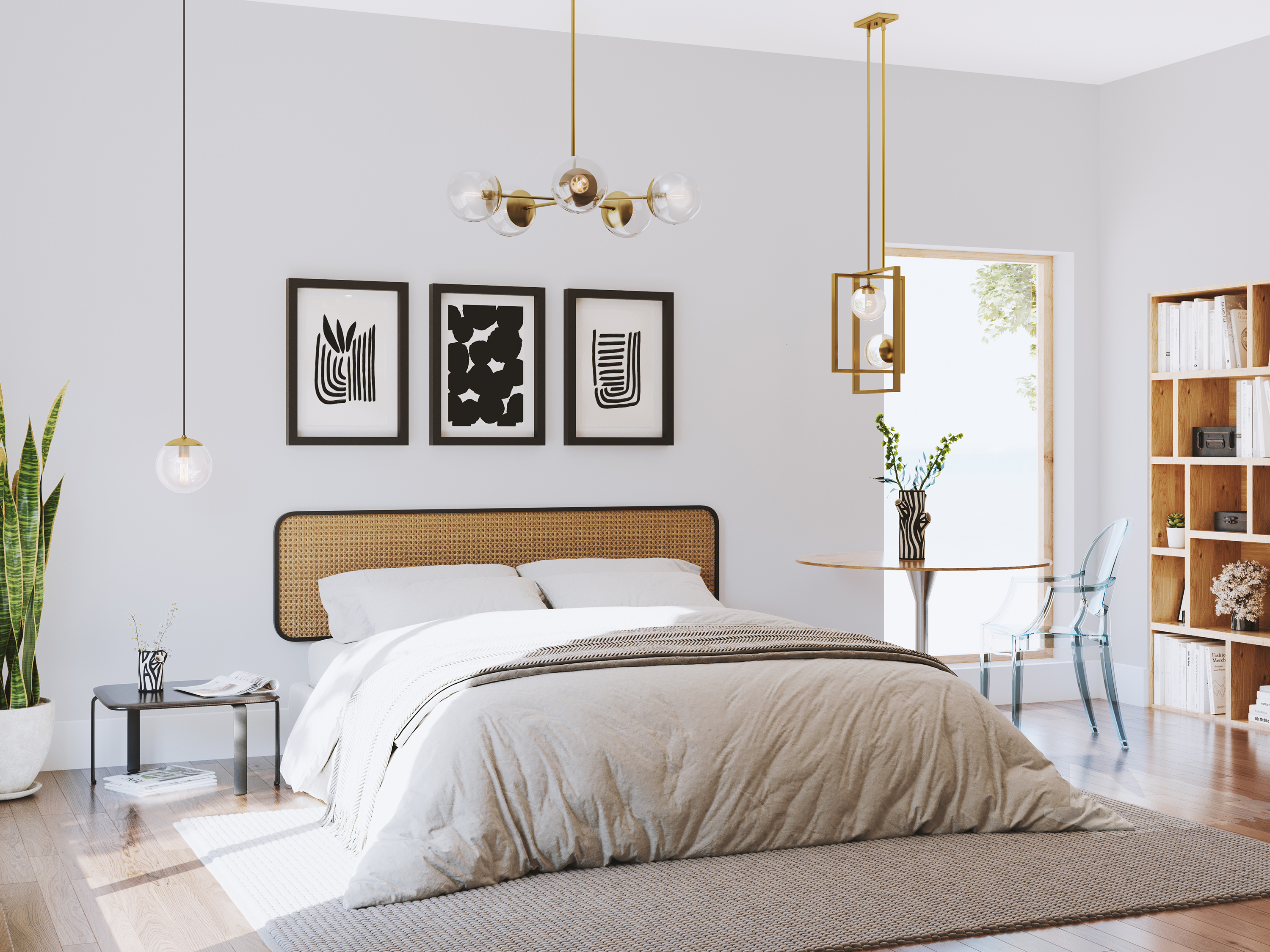 a beautiful bed